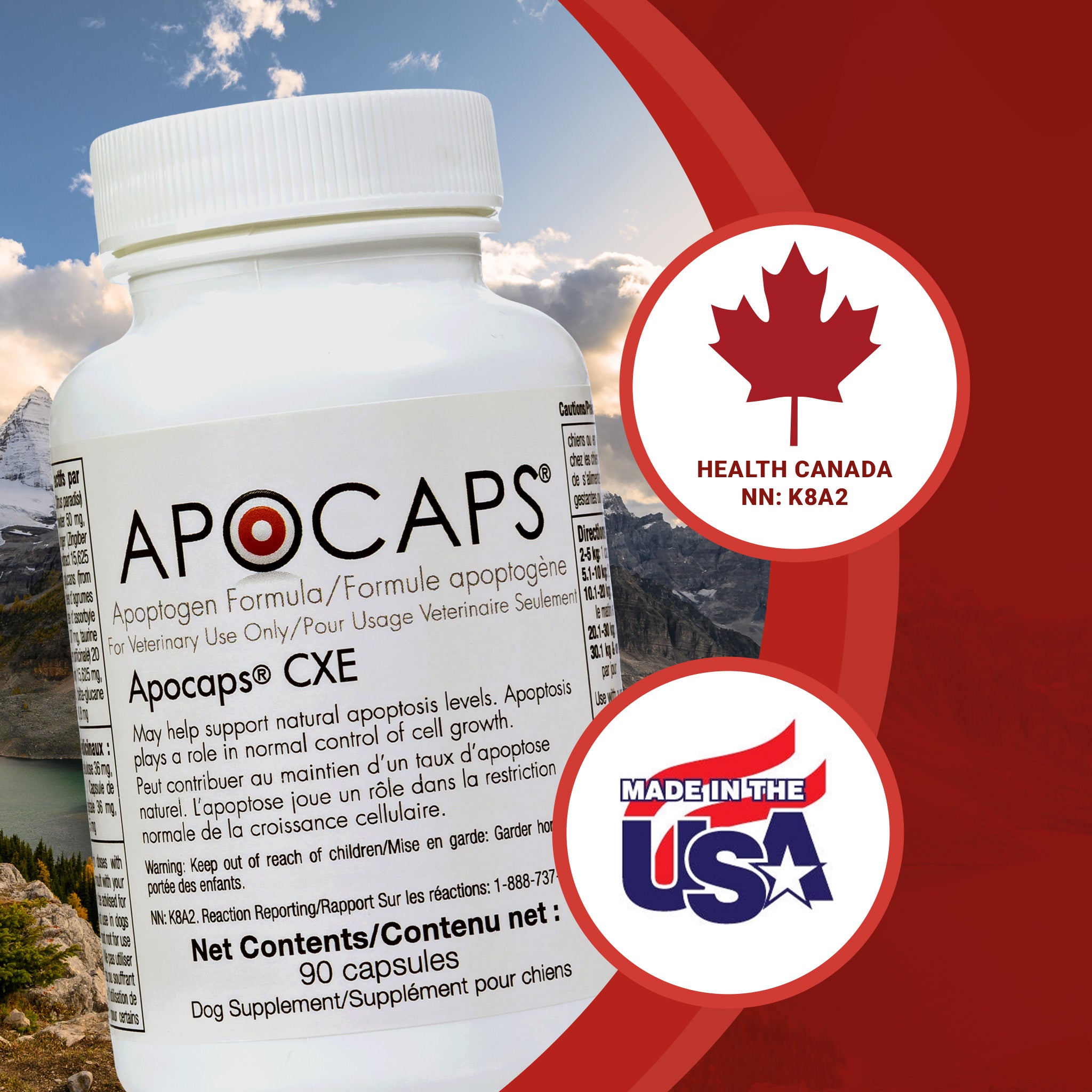 Apocaps CXE International Apoptogen Formula for Dogs 90 capsules Functional Nutriments